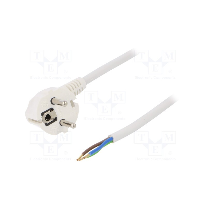 1 pcs x PLASTROL - W-97179 - Cable, 3G1.5mm2, CEE 7/7 (E/F) plug angled,wires,SCHUKO plug