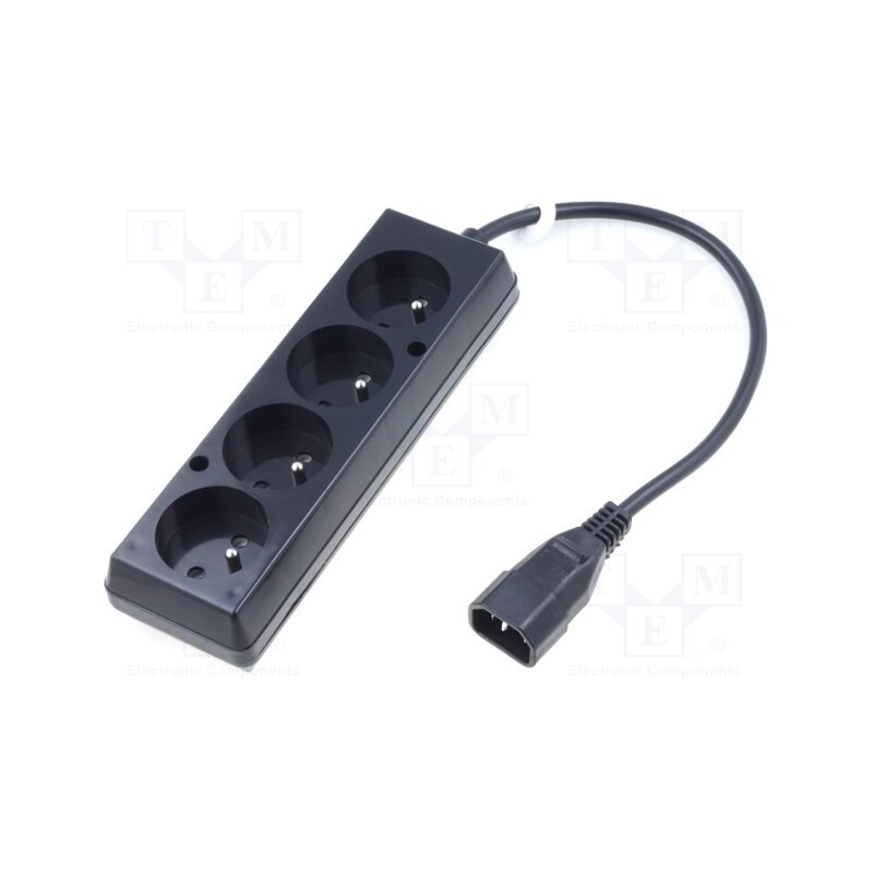 1 pcs x JONEX - WN217-3/07/0.3BK-4 - Cable, 3x1mm2, CEE 7/5 (E) socket,IEC C14 male, PVC, 0.3m, black