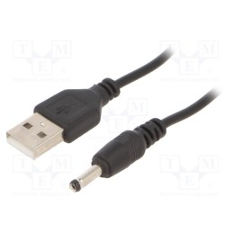 1 pcs x GEMBIRD - CC-USB-AMP35-6 - Cable, USB A plug,DC 3,5/1,35 plug, black, 1.8m