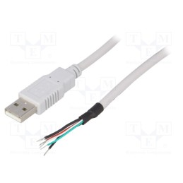 1 pcs x BQ CABLE - CAB-USB-A-0.5-GY - Cable, USB 2.0, wires,USB A plug, 0.5m, grey, Core: Cu, 24AWG,28AWG