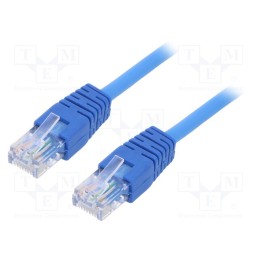1 pcs x GEMBIRD - PP12-0.25M/B - Patch cord, U/UTP, 5e, stranded, CCA, PVC, blue, 0.25m, 26AWG
