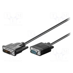 1 pcs x Goobay - 50989 - Cable, D-Sub 15pin HD plug,DVI-I (12+5) plug, 1m, black