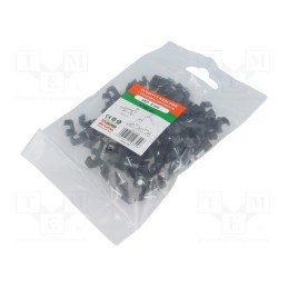 1 pcg x AKS ZIELONKA - 220196 -AS - Holder, black, for flat cable, 25pcs, with a nail, H: 6mm