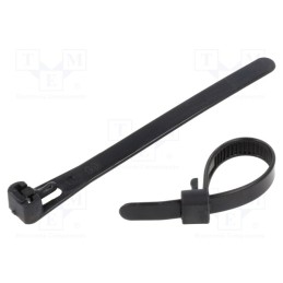 1 pcg x QOLTEC - 52223 - Cable tie, multi use, L: 100mm, W: 7.2mm, polyamide, black, 100pcs.