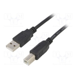1 pcs x AKYGA - AK-USB-18 - Cable, USB 2.0, USB A plug,USB B plug, nickel plated, 5m, black