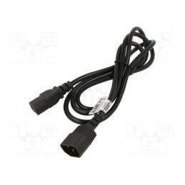 1 pcs x AKYGA - AK-UP-06 - Cable, 3G1mm2, IEC C14 male,IEC C15 female, PVC, 1.8m, black, 10A