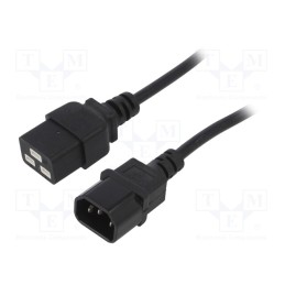 1 pcs x AKYGA - AK-UP-02 - Cable, 3G1mm2, IEC C14 male,IEC C19 female, PVC, 1.8m, black, 10A