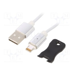 1 pcs x GEMBIRD - CC-USB2-AMLMM-1M - Cable, magnetic,USB 2.0, Apple Lightning plug,USB A plug, 1m