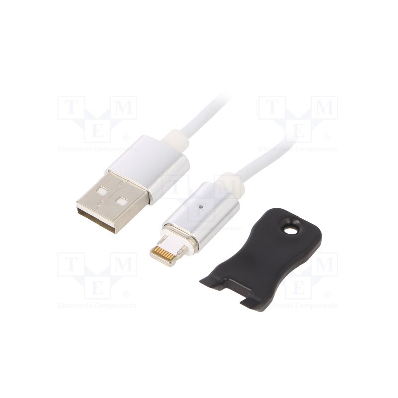 1 pcs x GEMBIRD - CC-USB2-AMLMM-1M - Cable, magnetic,USB 2.0, Apple Lightning plug,USB A plug, 1m