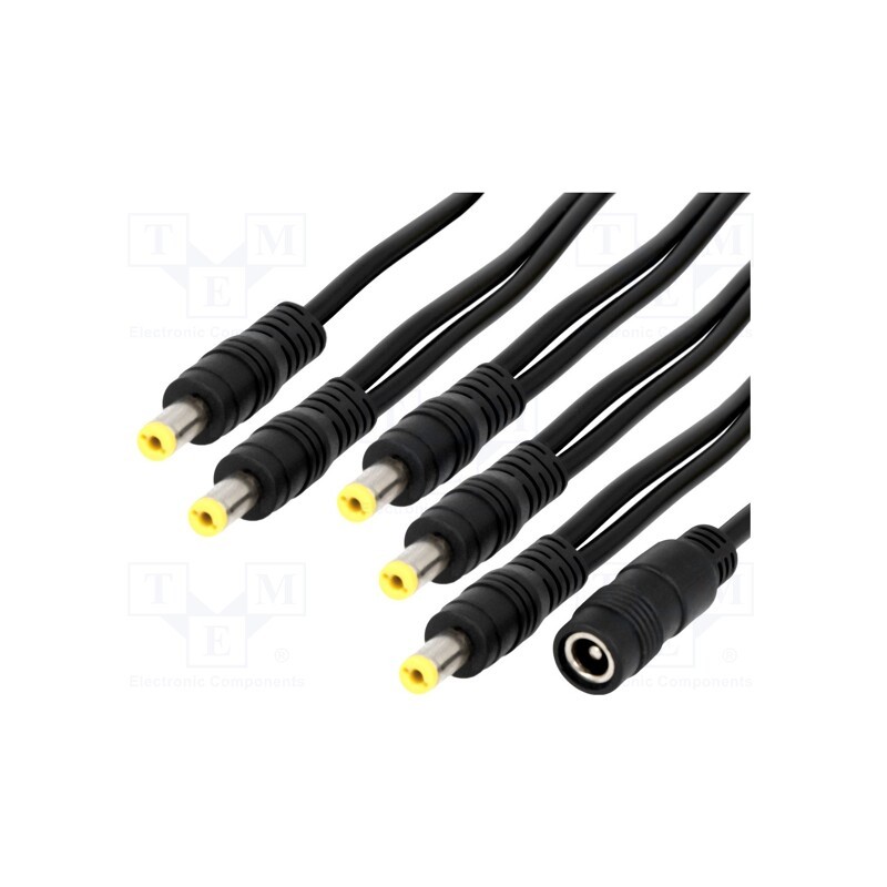1 pcs x ESPE - DC.SPL.0800.0035 - Cable, 2x0.5mm2, DC 5,5/2,1 plug x5,DC 5,5/2,1 socket, straight