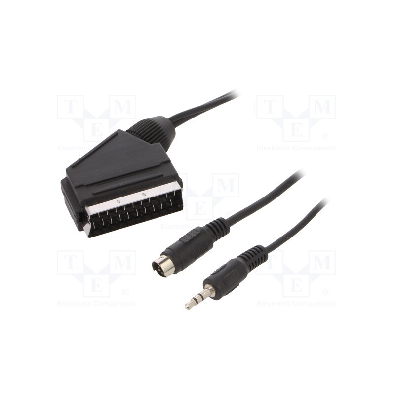 1 pcs x GEMBIRD - CCV-4444-10M - Cable, DIN mini 4pin plug,Jack 3.5mm 3pin plug,SCART plug, 10m