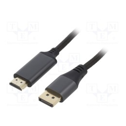 1 pcs x GEMBIRD - CC-DP-HDMI-4K-6 - Cable, DisplayPort 1.2, DisplayPort plug,HDMI plug, textile