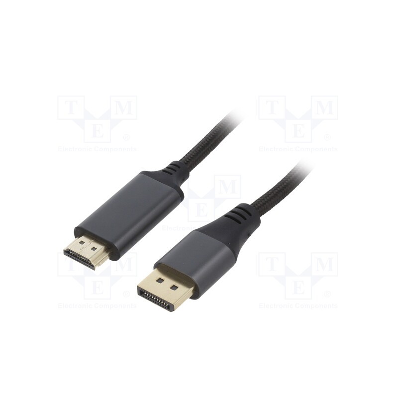 1 pcs x GEMBIRD - CC-DP-HDMI-4K-6 - Cable, DisplayPort 1.2, DisplayPort plug,HDMI plug, textile