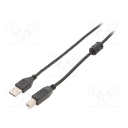 1 pcs x GEMBIRD - CCFB-USB2-AMBM-3M - Cable, USB 2.0, USB A plug,USB B plug, nickel plated, 3m, black
