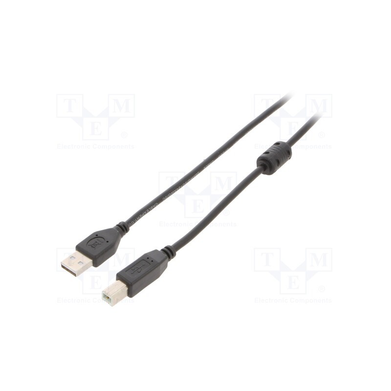 1 pcs x GEMBIRD - CCFB-USB2-AMBM-3M - Cable, USB 2.0, USB A plug,USB B plug, nickel plated, 3m, black