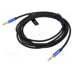 1 pcs x VENTION - BAWLJ - Cable, Jack 3.5mm 3pin plug,both sides, 5m, Plating: gold-plated