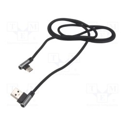 1 pcs x GEMBIRD - CC-USB2J-AMLCML-1M - Cable, USB 2.0, USB A angled plug,USB C angled plug, 1m, black