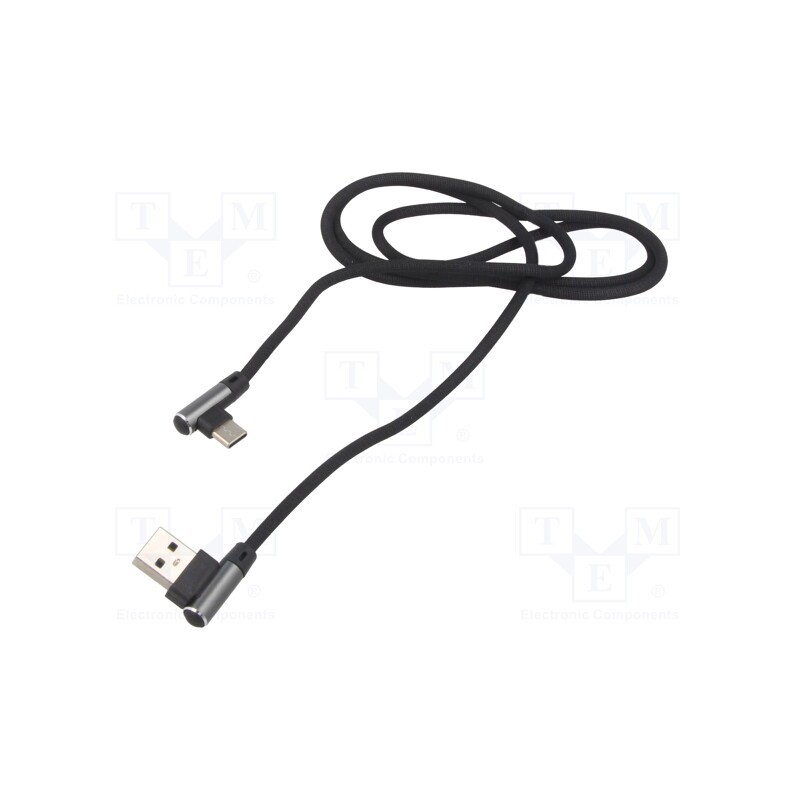 1 pcs x GEMBIRD - CC-USB2J-AMLCML-1M - Cable, USB 2.0, USB A angled plug,USB C angled plug, 1m, black