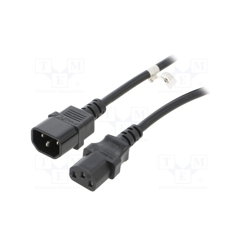 1 pcs x Goobay - 39202 - Cable, IEC C13 female,IEC C14 male, PVC, 3.5m, black, 10A, 250V