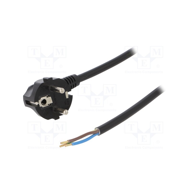 1 pcs x PLASTROL - W-97184 - Cable, 3G1.5mm2, CEE 7/7 (E/F) plug angled,wires,SCHUKO plug