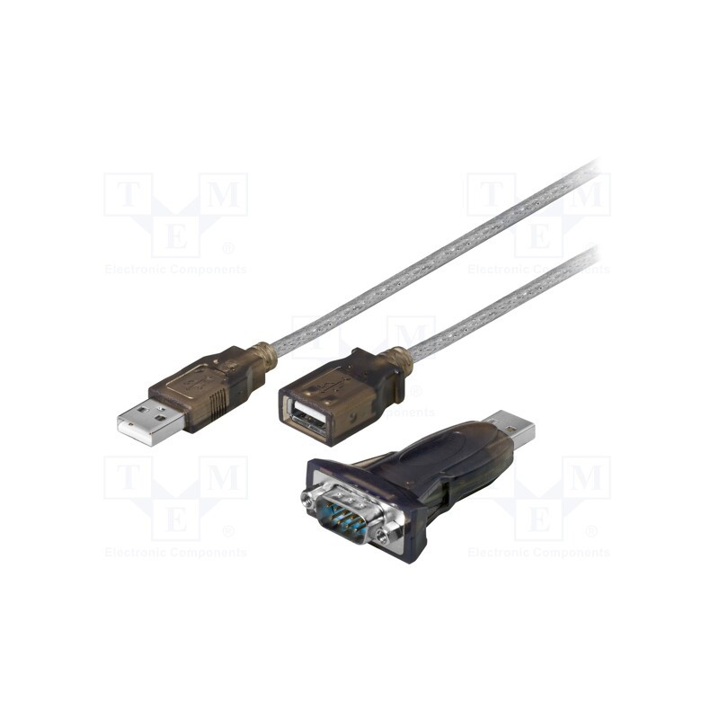 1 pcs x Goobay - 93128 - USB to RS232 converter, D-Sub 9pin male,USB A plug, 1.5m, black