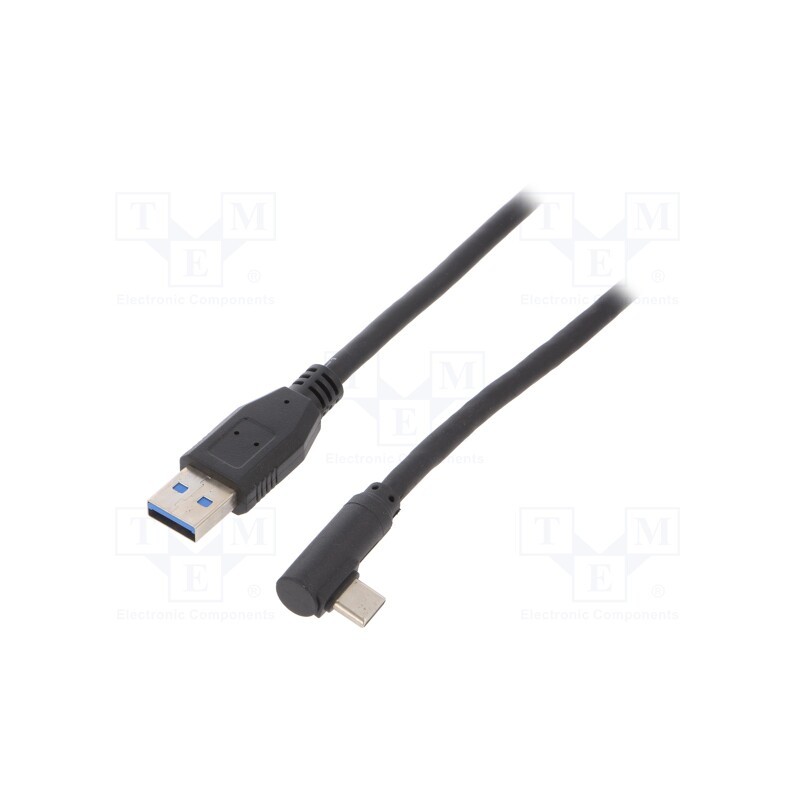 1 pcs x Goobay - 66501 - Cable, USB 3.0, USB A plug,USB C angled plug, 1m, black, Core: Cu