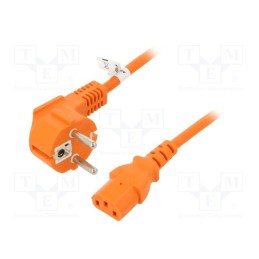 1 pcs x Goobay - 95289 - Cable, CEE 7/7 (E/F) plug angled,IEC C13 female, PVC, 3m, orange