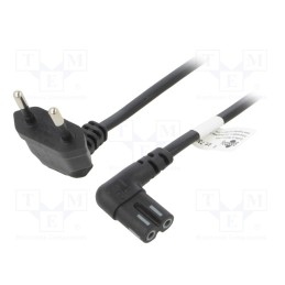 1 pcs x Goobay - 73017 - Cable, CEE 7/16 (C) plug angled,IEC C7 female angled, PVC, 1m
