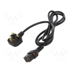 1 pcs x SCHAFFNER - IL19-UK1-H05-3150-200 - Cable, BS 1363 (G) plug,IEC C19 female, 2m, black, 13A, 250V, IP20