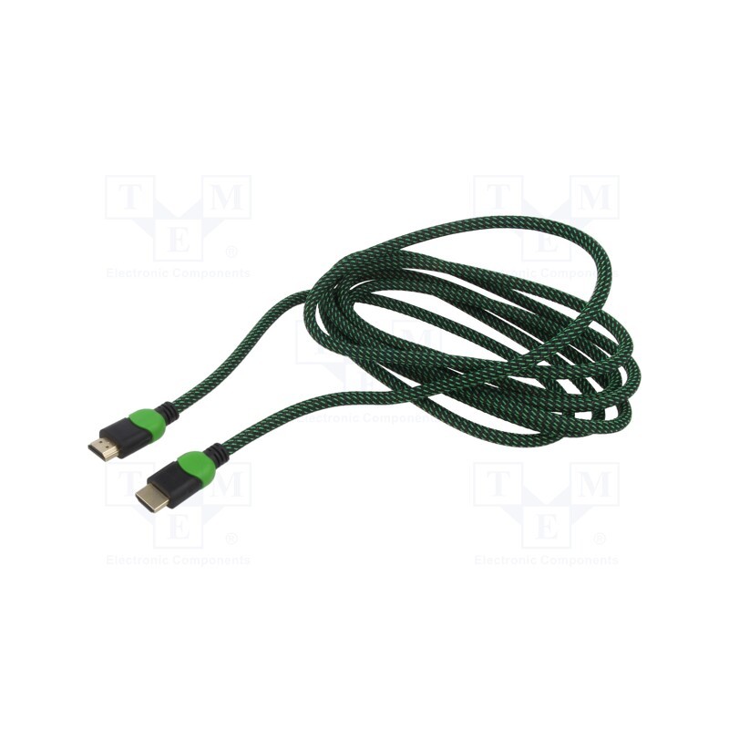 1 pcs x SAVIO - SAVGCL-06 - Cable, HDMI 2.0, HDMI plug,both sides, textile, Len: 3m, 30AWG