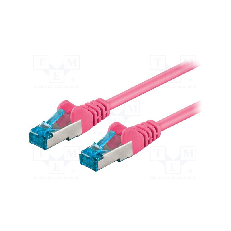 1 pcs x Goobay - 94143 - Patch cord, S/FTP, 6a, stranded, Cu, LSZH, pink, 0.25m, 27AWG