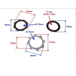 Clutch discs for quad atv 50 125 cc