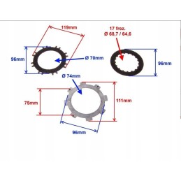 Clutch discs for quad atv 50 125 cc