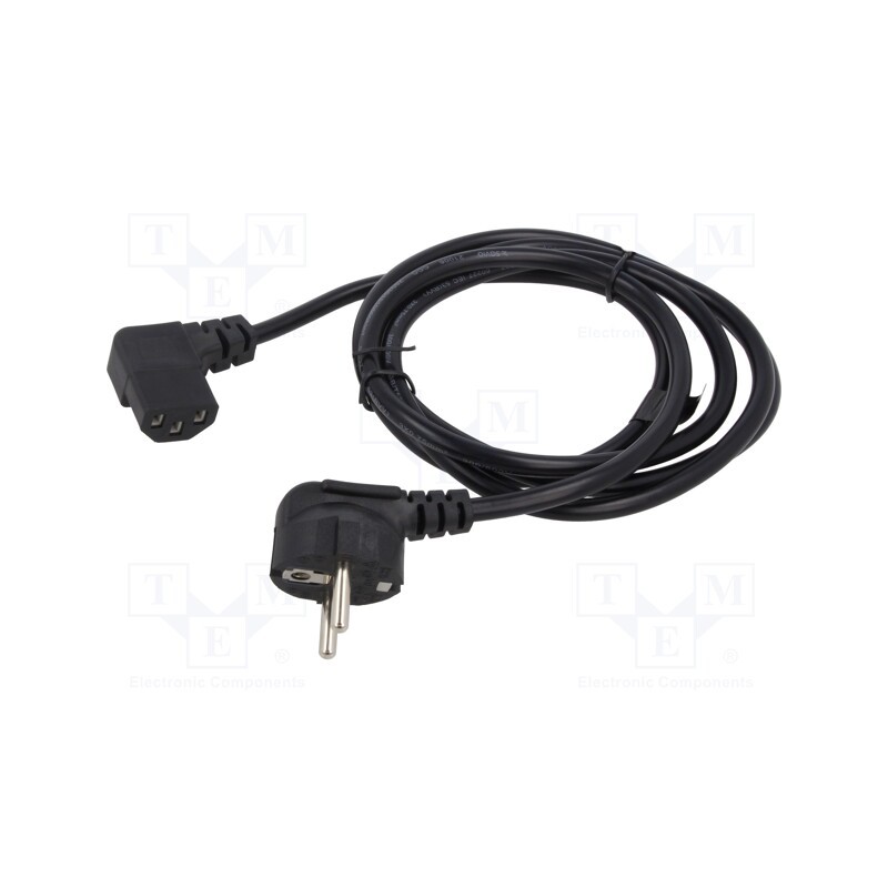 1 pcs x SAVIO - SAVKABELCL-116 - Cable, 3x0.75mm2, CEE 7/7 (E/F) plug angled,IEC C13 female, PVC
