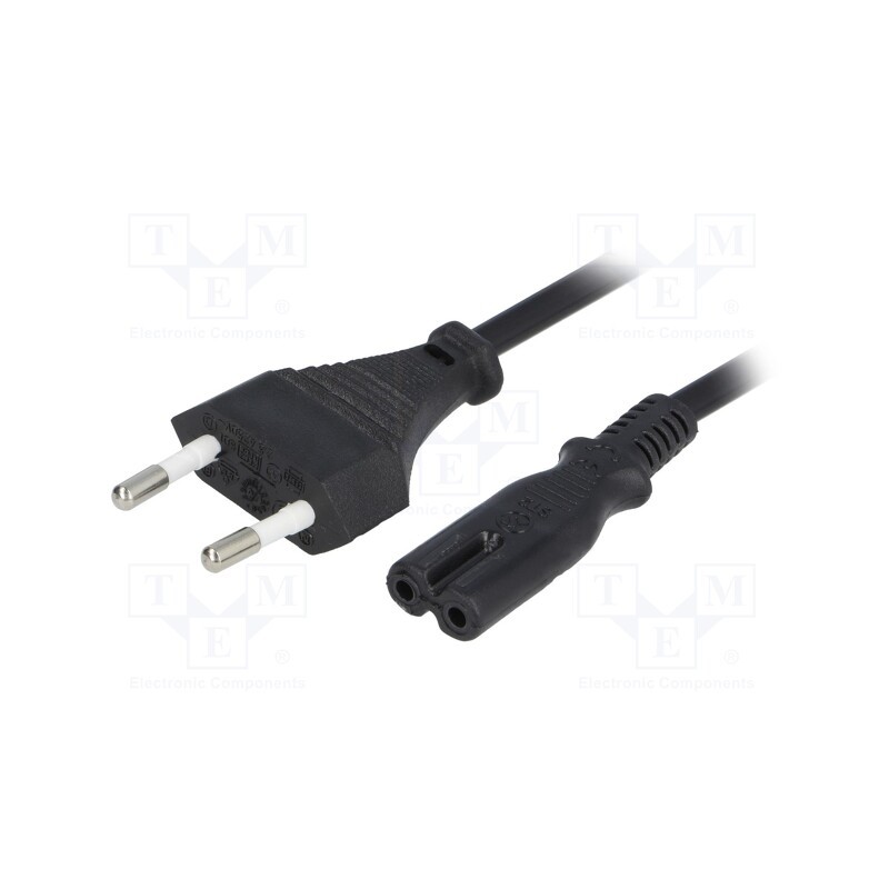 1 pcs x Goobay - 50084 - Cable, 2x0.75mm2, CEE 7/16 (C) plug,IEC C7 female, PVC, 1.5m