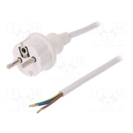 1 pcs x PLASTROL - W-98371 - Cable, 3x1mm2, CEE 7/7 (E/F) plug,wires,SCHUKO plug, PVC, 2m