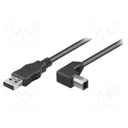 1 pcs x Goobay - 68733 - Cable, USB 2.0, USB A plug,USB B angled plug, 3m, black, 480Mbps