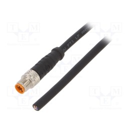 1 pcs x LUTRONIC - 0810 04 002 5M - Connection lead, M8, PIN: 4, straight, 5m, plug, 50VAC, 4A, -25÷80°C