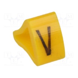 1 pcg x KURANT - MZ-2/V - Markers, Marking: V, 3÷6.5mm, H: 9mm, A: 7mm, -30÷100°C, leaded, L: 5mm