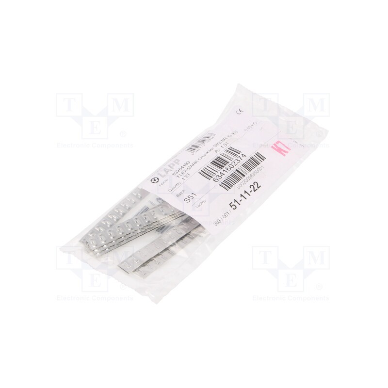 1 pcg x LAPP - 83254183 - Markers, Marking: 5, stainless steel, -80÷500°C, slide, 200pcs.
