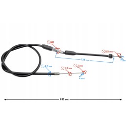 Throttle cable quad atv barton force 825mm