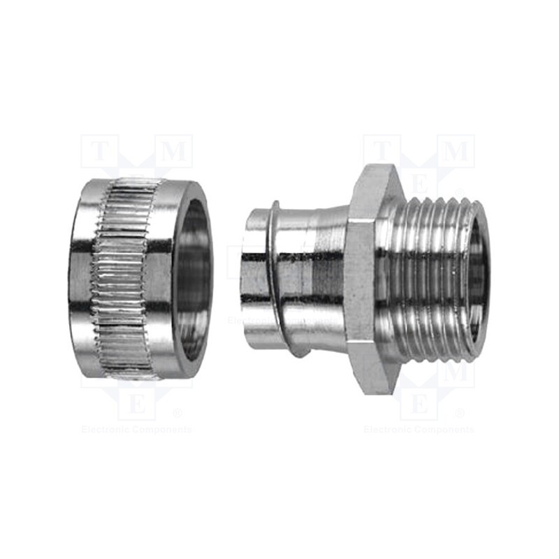 1 pcs x HELLERMANNTYTON - 166-30318 -AS - Straight terminal connector, Thread: non-swivel,PG,outside