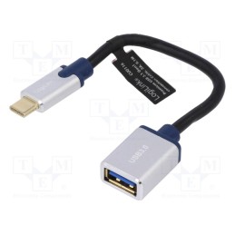 1 pcs x LOGILINK - CU0116 - Cable, OTG,USB 3.2, USB A socket,USB C plug, 100mm, black, 15W, 3A