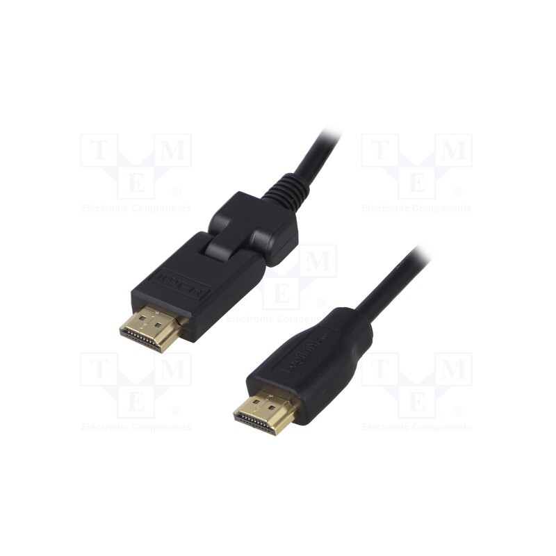 1 pcs x LOGILINK - CHB003 - Cable, HDMI 1.4, HDMI plug,HDMI plug movable ±90°, 1.8m, black