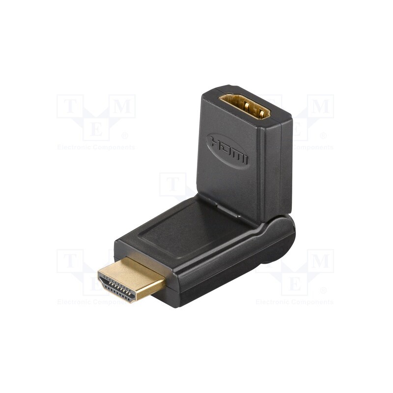 1 pcs x Goobay - 51721 - Adapter, HDMI socket 180°,HDMI plug, black