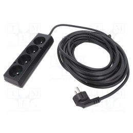1 pcs x PLASTROL - T-97302 - Extension lead, 3x1.5mm2, Sockets: 4, black, 10m, 16A