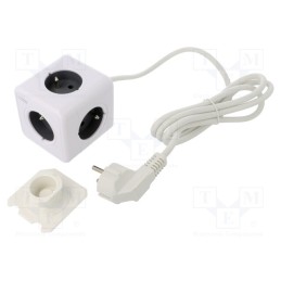 1 pcs x SAVIO - SAVPC-03 - Extension lead, Sockets: 5, white, 3m, 16A, white