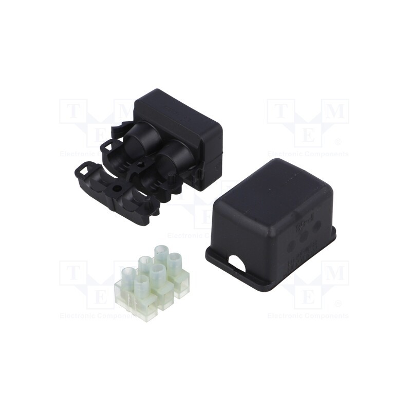 1 pcs x HELLERMANNTYTON - 435-01653 - Gel cable joint, RELICON, polyamide, IP68, black, Y: 38mm, X: 42.5mm