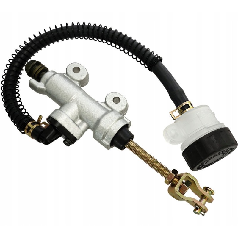 Rear foot brake pump with reservoir