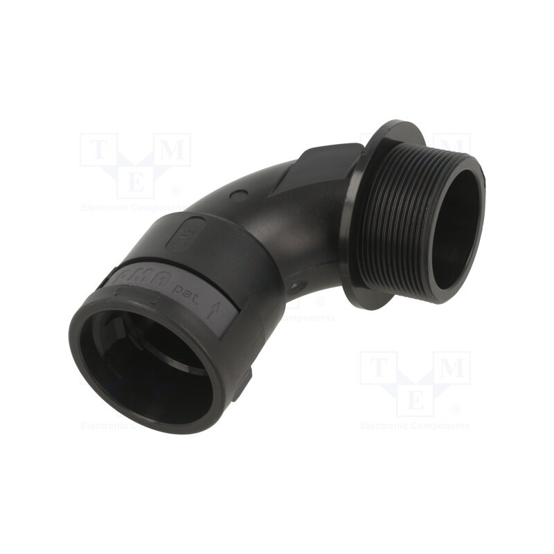 1 pcs x PMA - BVBD-M409GT - 90° angled connector, Thread: metric,outside, polyamide 6, black